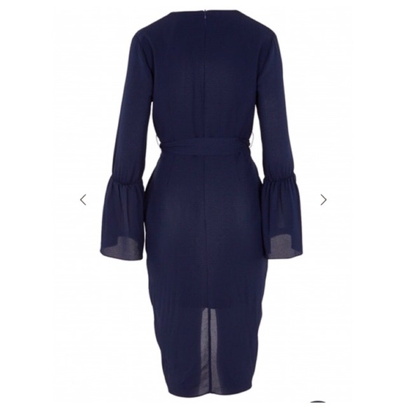 NWT WISH Navy Blue Cyrus Dress Sz S Bell Sleeve - Picture 4 of 6